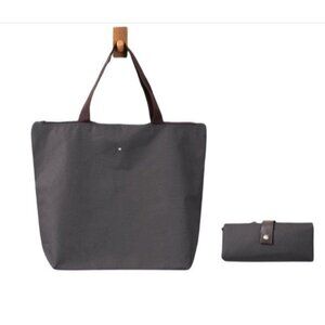 #0664   Charcoal Grey NWOT Large Capacity Foldable Oxford Tote Bag